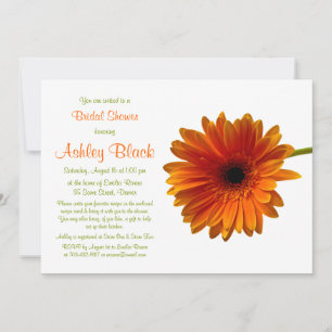 Orange Gerbera Daisy Bridal Dusche Einladung