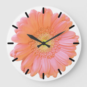 Orange gerbera daisy große wanduhr