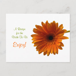 Orange Gerbera Daisy Recipe Card Postkarte
