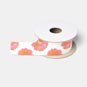 Orange gerbera daisy satinband