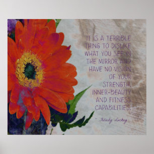 Orange Gerbera Daisy und Inner Beauty Poster