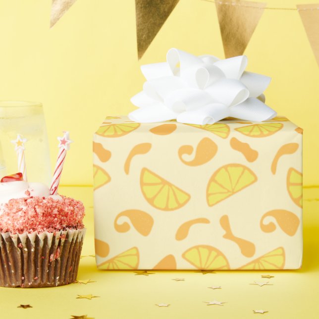 Orange Geschenkpapier (Geburtstagsparty)