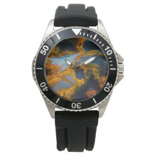 Orange geschnürtes Pietersite Armbanduhr