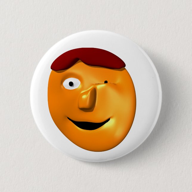 Orange Gesicht, das Ihnen einen Wink gibt Button (Vorderseite)