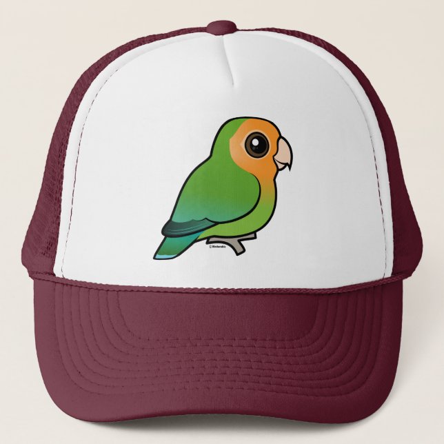 Orange-gesichtiger Pfirsich-gesichtiger Lovebird Truckerkappe (Vorderseite)