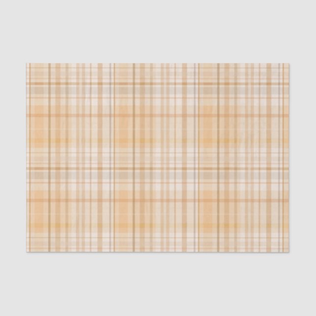 Orange Gewürz Tartan Kariertes Muster drucken Seidenpapier (Vorderseite)