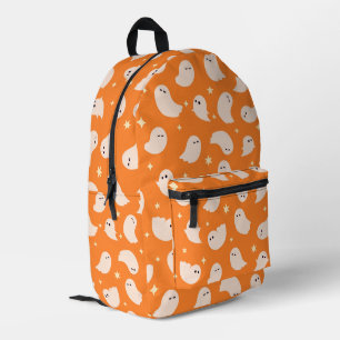 Orange Ghost Doodle Muster Bedruckter Rucksack