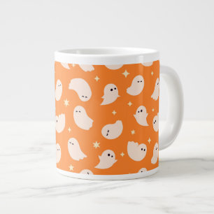 Orange Ghost Doodle Muster Jumbo-Tasse