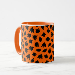 Orange Ghost Elegant Vintag Halloween Tasse