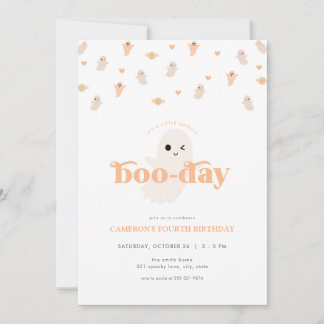 Orange Ghost Halloween Geburtstagseinladung Einladung