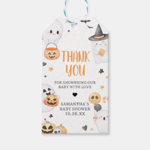 Orange Ghost Halloween Little Boo Favor Tags Geschenkanhänger