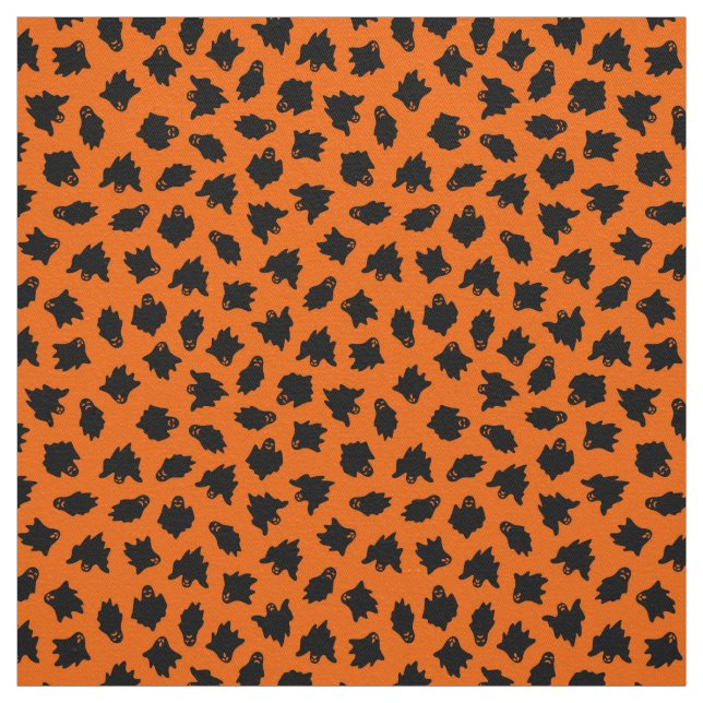 Orange Ghost Happy Halloween Modern Stoff (Muster)