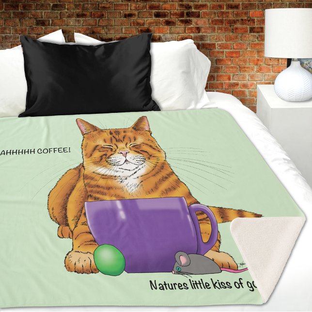 Orange Ginger Coffee Cat Funny Sherpadecke (Von Creator hochgeladen)