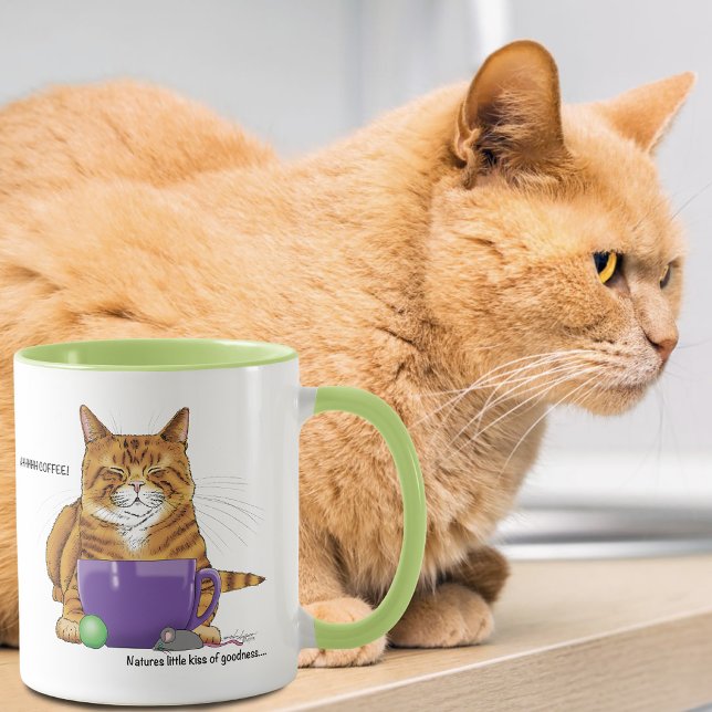 Orange Ginger Coffee Cat Funny Tasse (Von Creator hochgeladen)