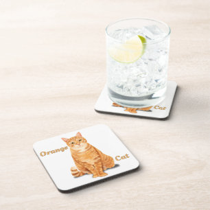 Orange Ginger Tabby Cat Personalisiert Getränkeuntersetzer