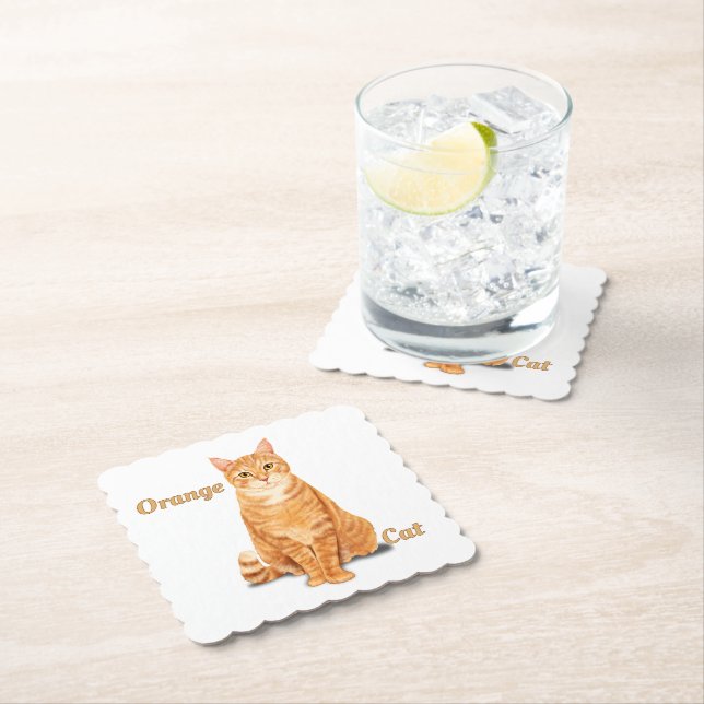Orange Ginger Tabby Cat Personalisiert Untersetzer (Vor Ort)
