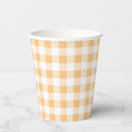 Orange Gingham Baby Dusche Pappbecher