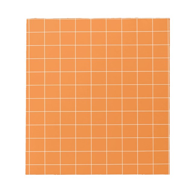 Orange Gingham Checkered Classic Stationary Notizblock (Vorderseite)