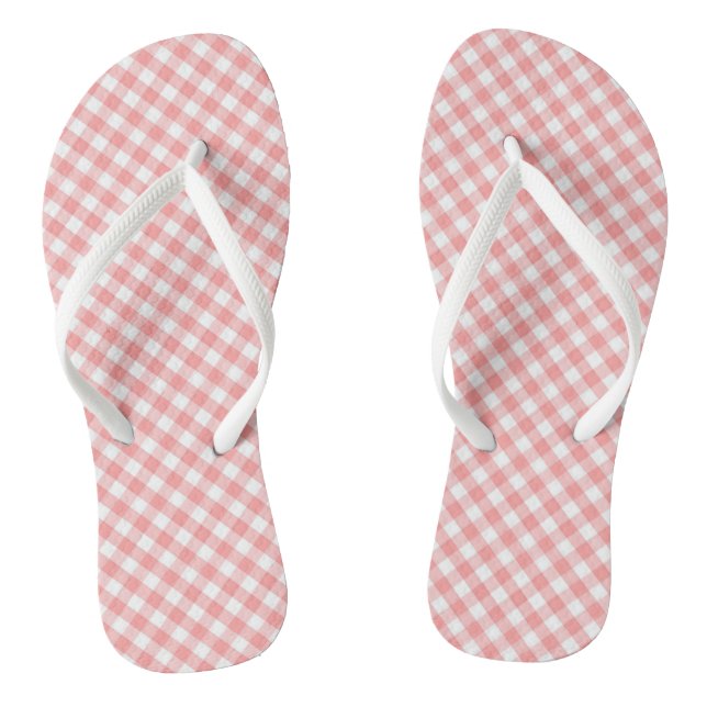 Orange Gingham Design Flip Flops (Fußbett)