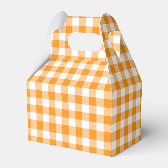 Orange Gingham Favor Box Geschenkschachtel (Vorderseite)