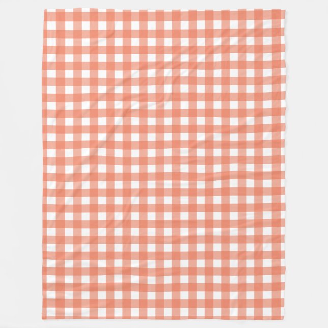 Orange Gingham Fleecedecke (Vorderseite)