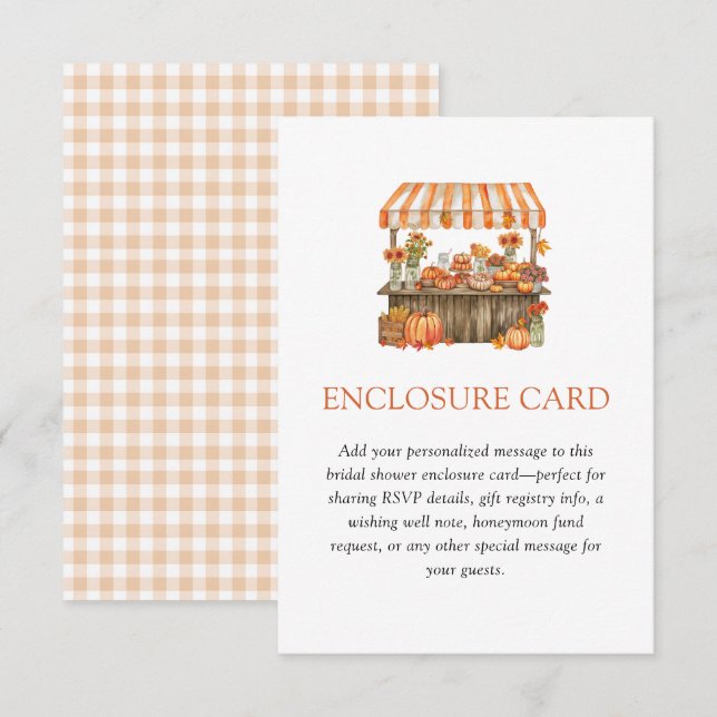 Orange Gingham Fresh Off The Market Enclosure Card Begleitkarte (Vorne/Hinten)