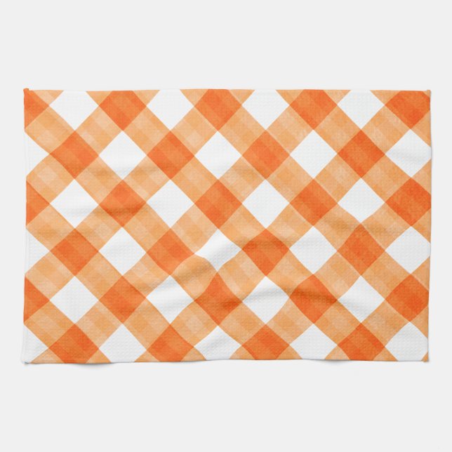 Orange Gingham Geschirrtuch (Horizontal)