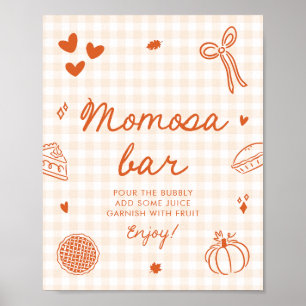 Orange-Gingham-Herbst-Cutie-Pie-Momosa-Bar-Schild Poster