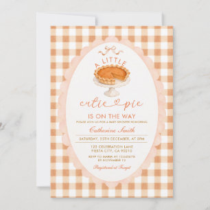 Orange Gingham Herbst-Pie-Baby-Party  Einladung