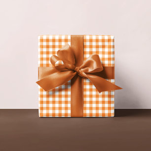 Orange Gingham Kariert Multi Geschenkpapier Set