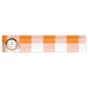 Orange Gingham Karo Pattern Namensplakette