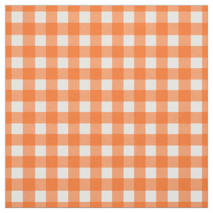Orange Gingham Karo Stoff