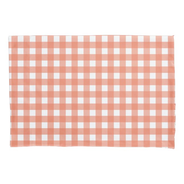 Orange Gingham Kissenbezug (Vorderseite)