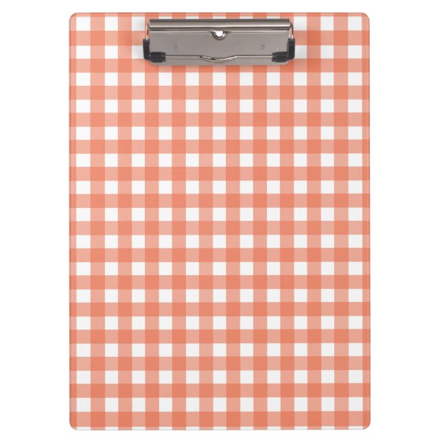 Orange Gingham Klemmbrett (Vorderseite)