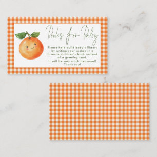 Orange Gingham Little Cutie Bücher für Baby Shower Begleitkarte