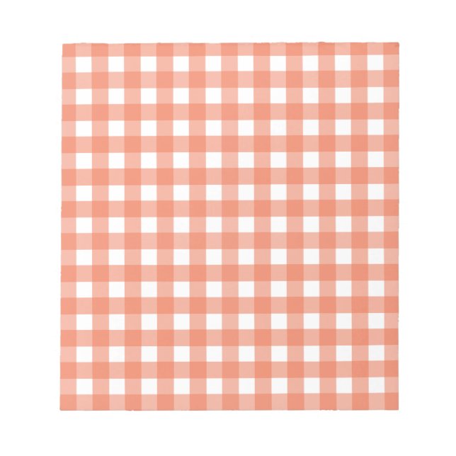 Orange Gingham Notizblock (Vorderseite)