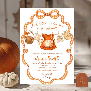 Orange Gingham Pie Baby Shower Einladung