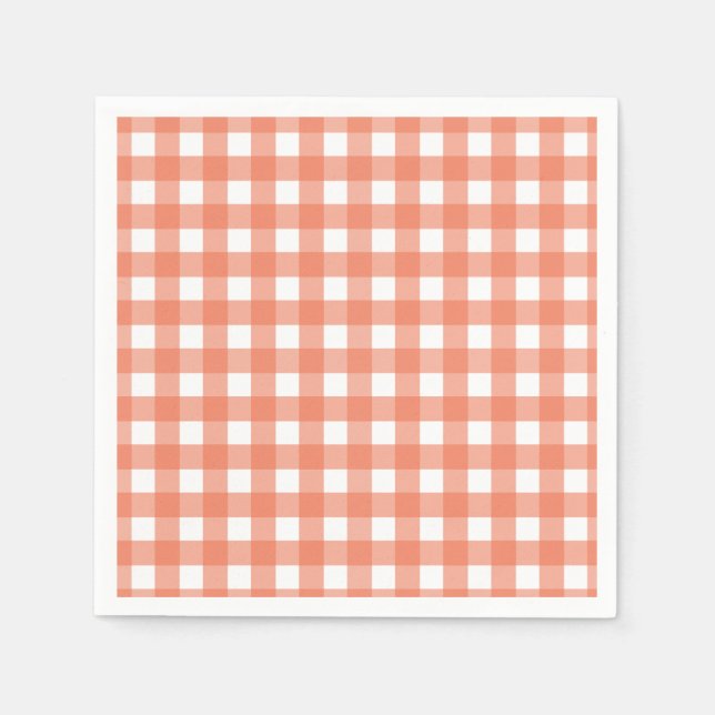 Orange Gingham Serviette (Vorderseite)