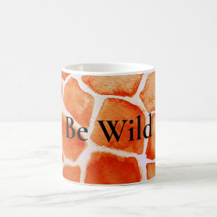 Orange Giraffe Animal Print Kaffeetasse