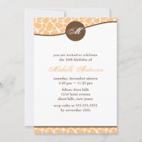 Orange Giraffe Muster Geburtstag