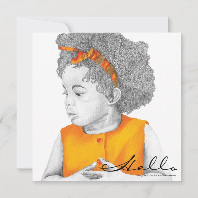 Orange Girl Hello Postcard (Vorderseite)