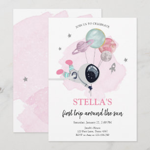 Orange Girl Weltraumatronin Erstgeburt Einladung