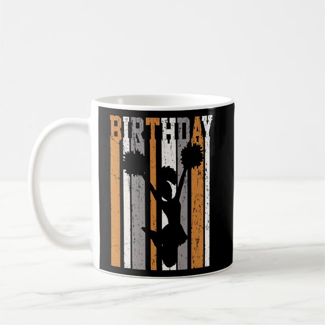 Orange Girls Cheerleader Birthday Retro farbenfroh Kaffeetasse (Links)