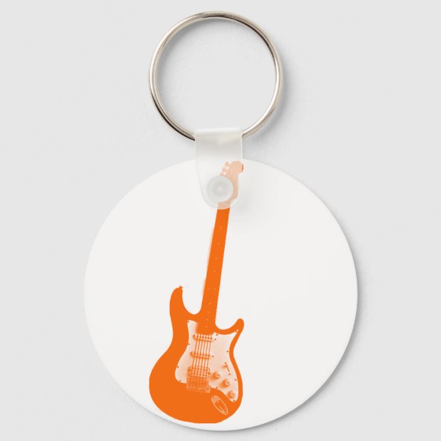 Orange Gitarre Schlüsselanhänger (Vorderseite)