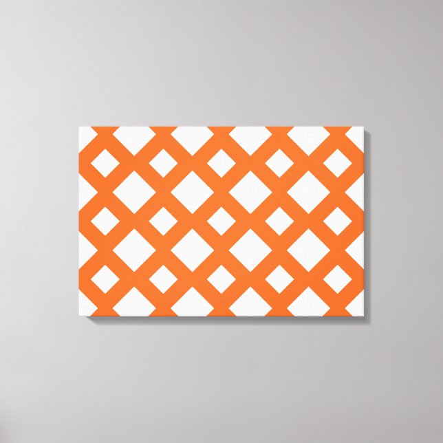 Orange Gitter auf Weiß Leinwanddruck (Vorderseite)
