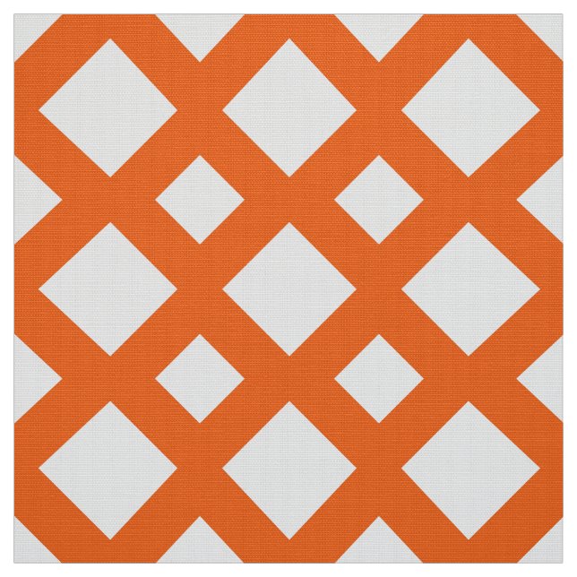 Orange Gitter auf weißem geometrischem Gewebe Stoff (Muster)