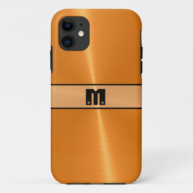 Orange glänzendes Edelstahl-Metall 5 Case-Mate iPhone Hülle (Rückseite)