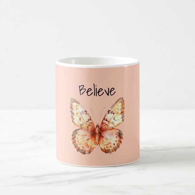 Orange Glaub Schmetterling Kaffeetasse (Mittel)