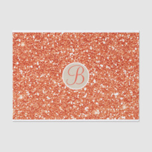 Orange Glitter-Sparkle-Glam-Monogramm Anfangsbuchs Seidenpapier