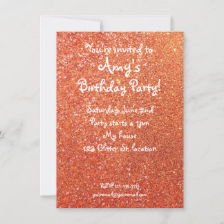 Orange Glitzer Einladung